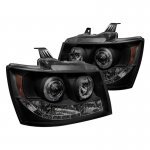 2008 Chevy Suburban Black Smoked Projector Headlights