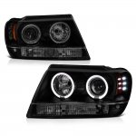 2000 Jeep Grand Cherokee Black Smoked Projector Headlights