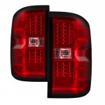 Chevy Silverado 2500HD 2015-2019 Red Clear LED Tail Lights
