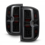 Chevy Silverado 2014-2018 Black Smoked Tube Full LED Tail Lights