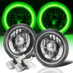 Dodge Pickup Truck 1969-1979 Green SMD Halo Black Chrome LED Headlights Kit