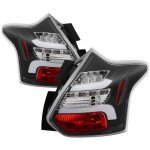 Ford Focus Hatchback 2012-2014 Black LED Tail Lights