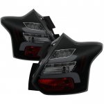 2014 Ford Focus Hatchback Black Smoked LED Tail Lights Sequential Signals