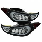 Hyundai Elantra 2011-2013 Black LED Tail Lights