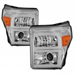 2015 Ford F250 Super Duty LED Tube DRL Projector Headlights