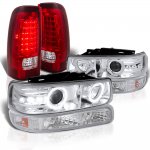 Chevy Silverado 1999-2002 Halo Projector Headlights LED Tail Lights