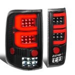 2005 Ford F150 Black Custom Red Tube LED Tail Lights