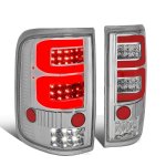2006 Ford F150 Clear Custom Red Tube LED Tail Lights