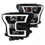 2015 Ford F150 Glossy Black Projector Headlights LED DRL