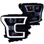 2017 Ford F150 Smoked Projector Headlights LED DRL