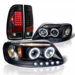 1997 Ford F150 Black Halo Projector Headlights and LED Tail Lights