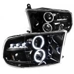 2013 Dodge Ram Glossy Black Halo Projector Headlights