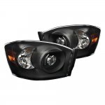 2007 Dodge Ram 2500 Black Retrofit Projector Headlights
