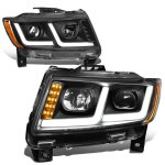 Jeep Grand Cherokee 2011-2013 Black Projector Headlights LED DRL