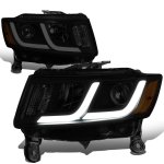 Jeep Grand Cherokee 2014-2016 Black Smoked Projector Headlights LED DRL