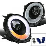 Mini Cooper 2007-2012 Black LED DRL Projector Headlights