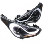 Hyundai Veloster 2012-2017 Black LED DRL Projector Headlights