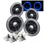 1967 Pontiac Firebird Black Blue Halo LED Headlights Conversion Kit
