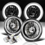 1977 Ford F350 Halo Tube Black Chrome LED Headlights Kit 1977 Ford F350 Halo Tube Black Chrome LED Headlights Kit