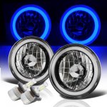 1973 GMC Jimmy Blue Halo Tube Black Chrome LED Headlights Kit