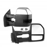 Ford F250 Super Duty 2017-2022 Chrome Power Heated Towing Mirrors Smoked LED Signal
