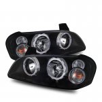 Nissan Maxima 2002-2003 Black Euro Headlights Halo