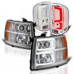Chevy Silverado 2500HD 2007-2014 Clear Custom DRL Projector Headlights LED Tail Lights Chevy Silverado 2500HD 2007-2014 Clear Custom DRL Projector Headlights LED Tail Lights
