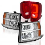 2012 Chevy Silverado 3500HD Custom DRL Projector Headlights LED Tail Lights