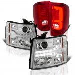 2007 Chevy Silverado 3500HD Facelift DRL Projector Headlights Custom LED Tail Lights