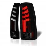 1991 GMC Sierra 2500 Black Smoked Tube LED Tail Lights