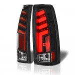 GMC Yukon Denali 1999-2000 Black Red Tube LED Tail Lights GMC Yukon Denali 1999-2000 Black Red Tube LED Tail Lights