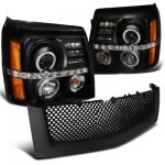 Cadillac Escalade 2002 Black Grille and Projector Headlights