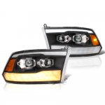 2012 Dodge Ram Black DRL Projector Headlights LED Signal Lights