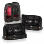 2003 Ford F350 Super Duty Smoked Headlights Set LED Tail Lights