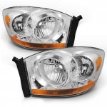 Dodge Ram 3500 2006-2009 Clear Headlights Amber Bar