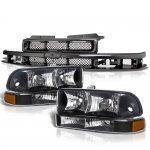 1999 Chevy S10 Black Grille and Headlights Set