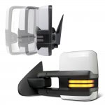 2014 Chevy Silverado White Power Folding Towing Mirrors Smoked LED DRL Lights