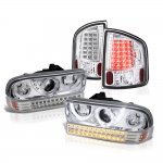 2002 Chevy S10 Halo Projector Headlights LED Bumper Lights Clear LED Tail Lights