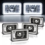 Cadillac Brougham 1987-1989 LED Halo Black Sealed Beam Headlight Conversion Low and High Beams