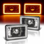 Saturn SC2 1993-1996 Amber LED Halo Black Sealed Beam Headlight Conversion