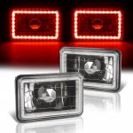 1996 Chevy S10 Red LED Halo Black Sealed Beam Headlight Conversion