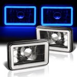 1985 Ford Mustang Blue Halo Tube Black Sealed Beam Headlight Conversion