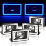 1981 Chevy Suburban Blue Halo Tube Black Sealed Beam Headlight Conversion Low and High Beams