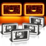 1987 Plymouth Caravelle Amber Halo Tube Black Sealed Beam Headlight Conversion Low and High Beams