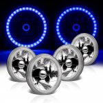 1971 Oldsmobile Custom Cruiser Blue LED Halo Sealed Beam Headlight Conversion
