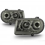Chrysler 300 2005-2008 Smoked Halo Projector Headlights with LED