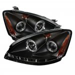 2003 Nissan Altima Black Dual Halo Projector Headlights with LED