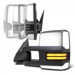 Chevy Avalanche 2003-2005 Chrome Power Folding Towing Mirrors Smoked Tube LED Lights
