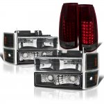 1998 Chevy Suburban Black Headlights Tinted LED Tail Lights