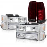1990 Chevy 2500 Pickup Headlights Tinted LED Tail Lights